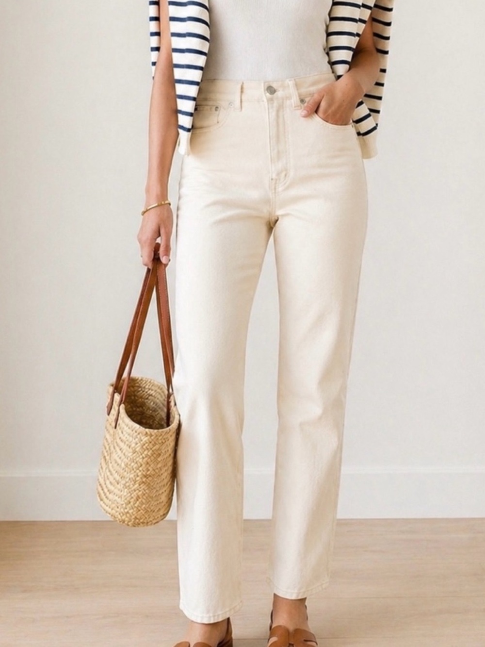 Madewell Women's Straight Leg Jeans in Off-White